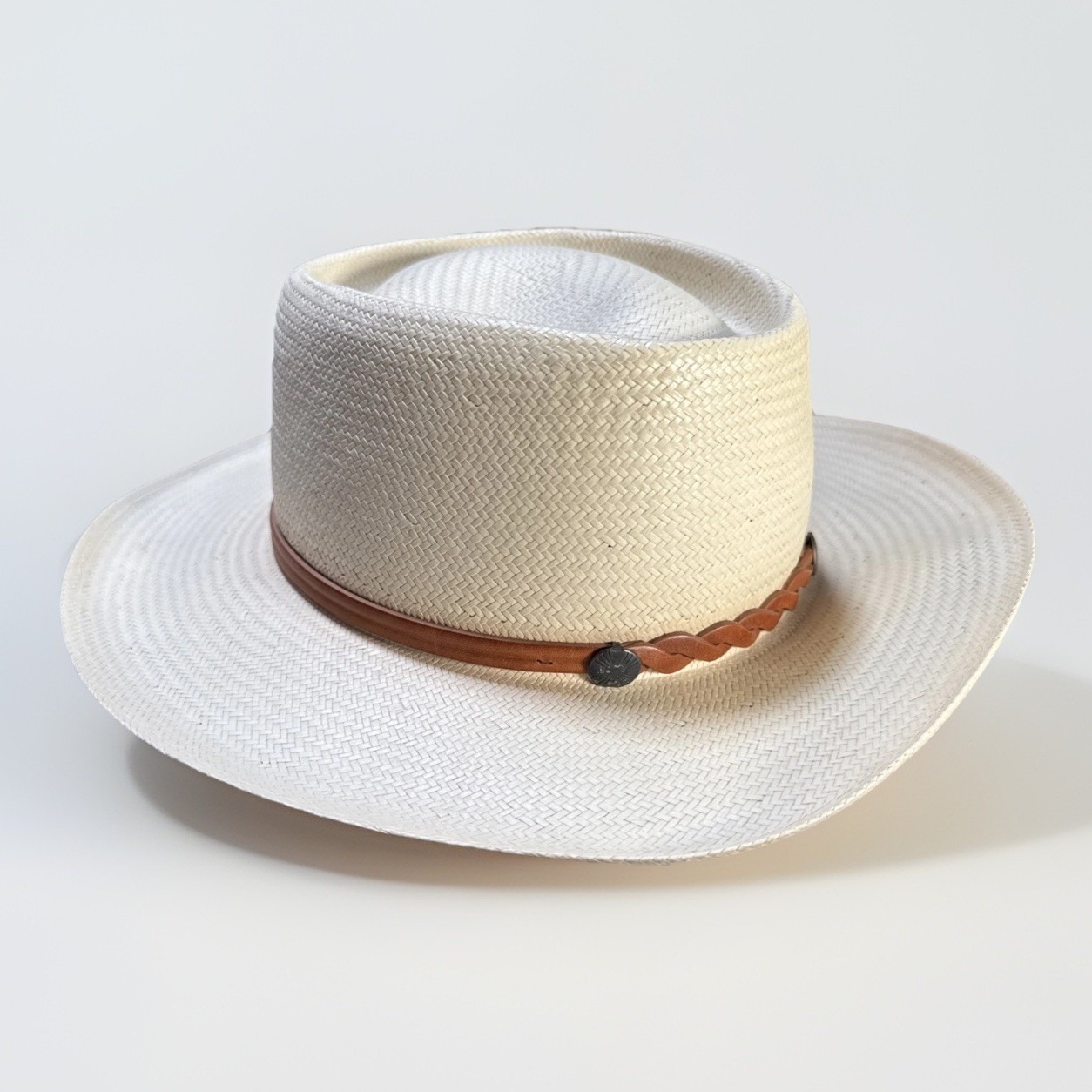 Vintage Beaver Brand Panacool Straw Hat Southwestern Fedora M 5657